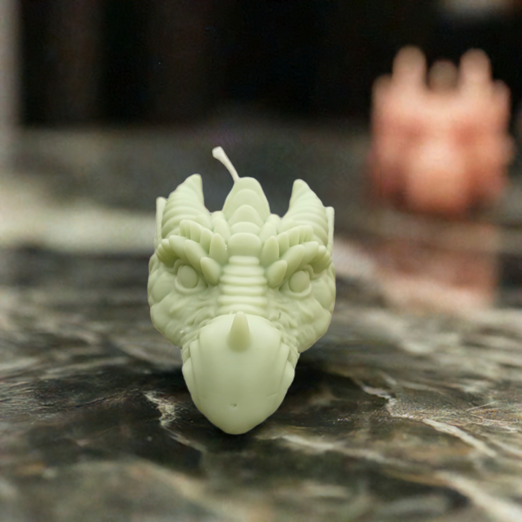 Scent Fushion Candles dragon-shaped candle styled with gothic and DnD-themed decor