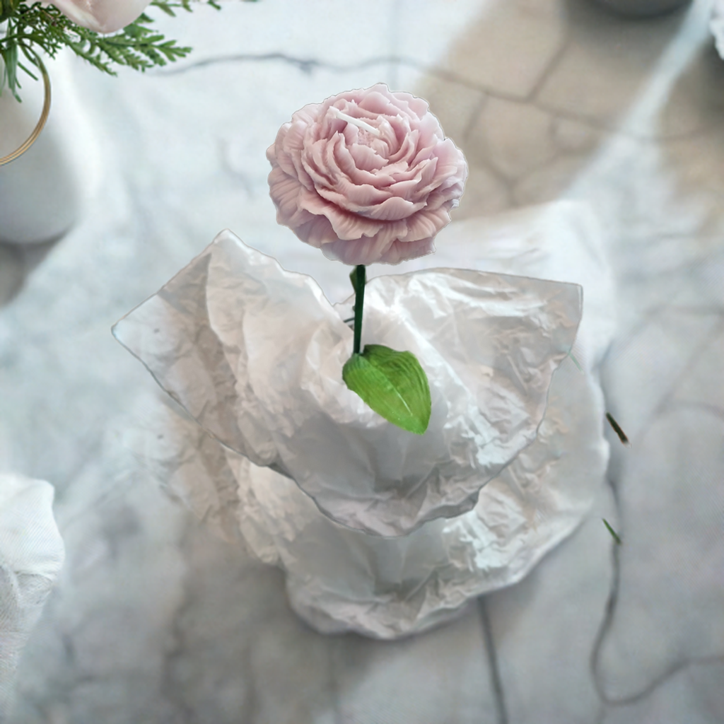 Peony Stem Candle - Elegant 3oz Floral Soy Wax Candle by Scent Fushion Candles