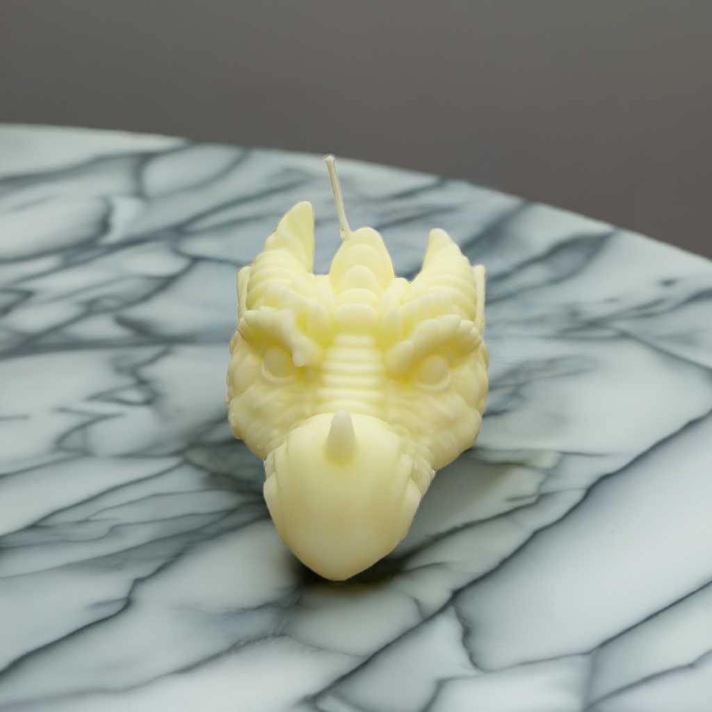 Mystical dragon candle in ambient lighting for fantasy and medieval-inspired settings