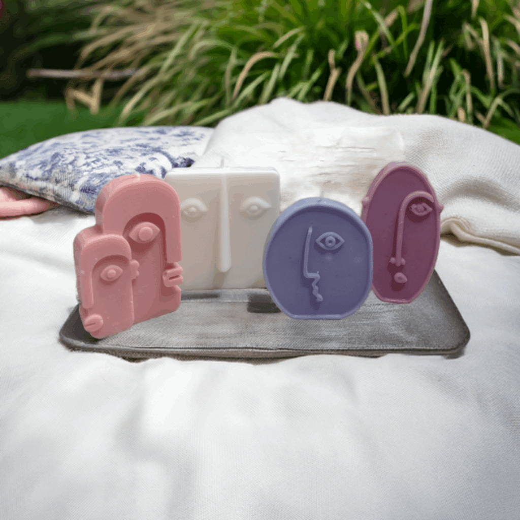 Abstract Art Face Candles - Set of 4 - Scent Fushion