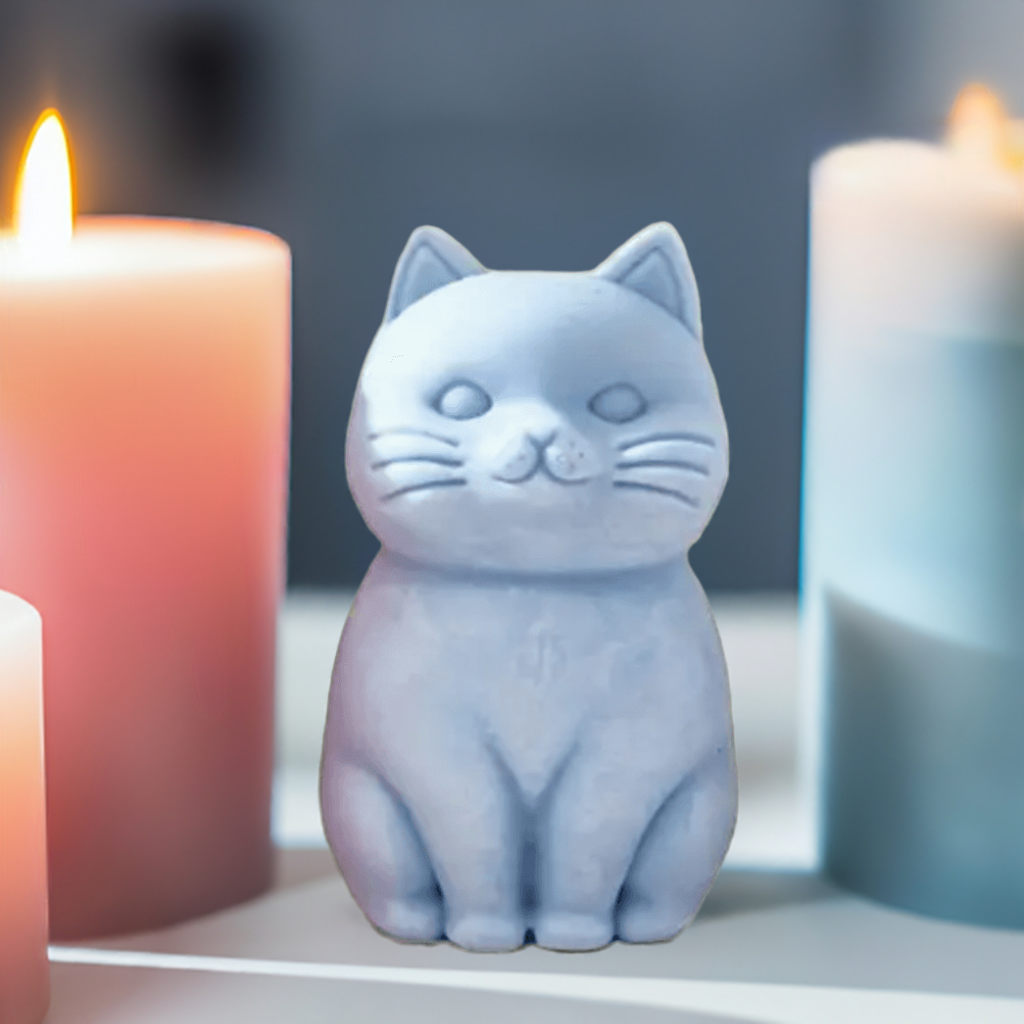 Eco-Friendly Soy Candle with Chubby Cat Design for Home Décor Scent Fushion Candles