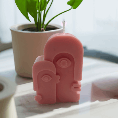 Abstract Art Face Candles - Set of 4 - Scent Fushion
