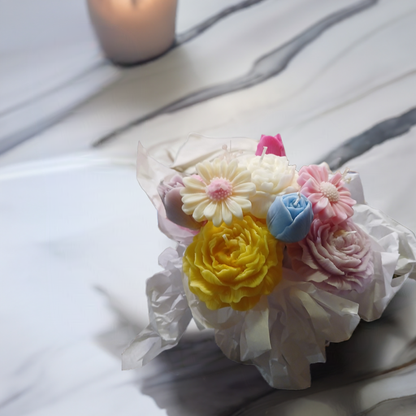 Scent Fushion floral bouquet featuring peony and tulip flowers with candles for a romantic gift in WV