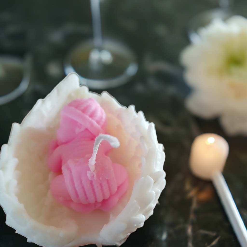 5oz Angel Baby Girl Candle by Scent Fushion Candles, ideal baby shower favor or remembrance gift