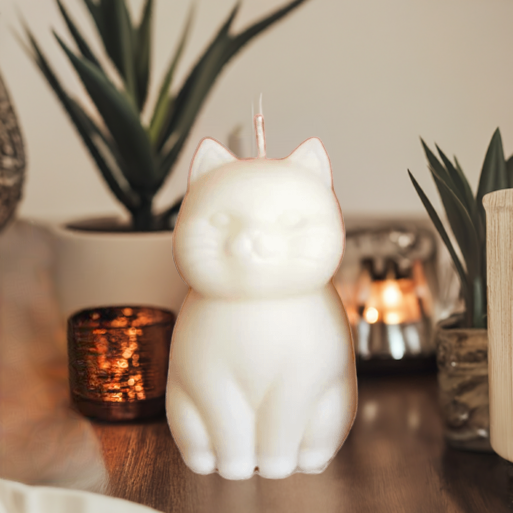 Chubby Cat Soy Candle – Relaxing Lavender Scent for Cat Lovers