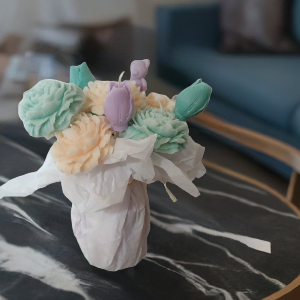 Luxury Floral Peony Tulip Candle by Scent Fushion Candles