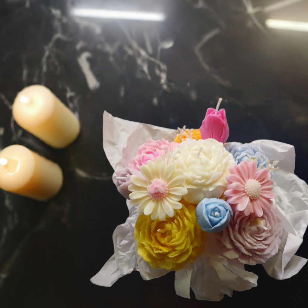 Luxury floral arrangement with peonies, tulips, and candles for home decor in West Virginia