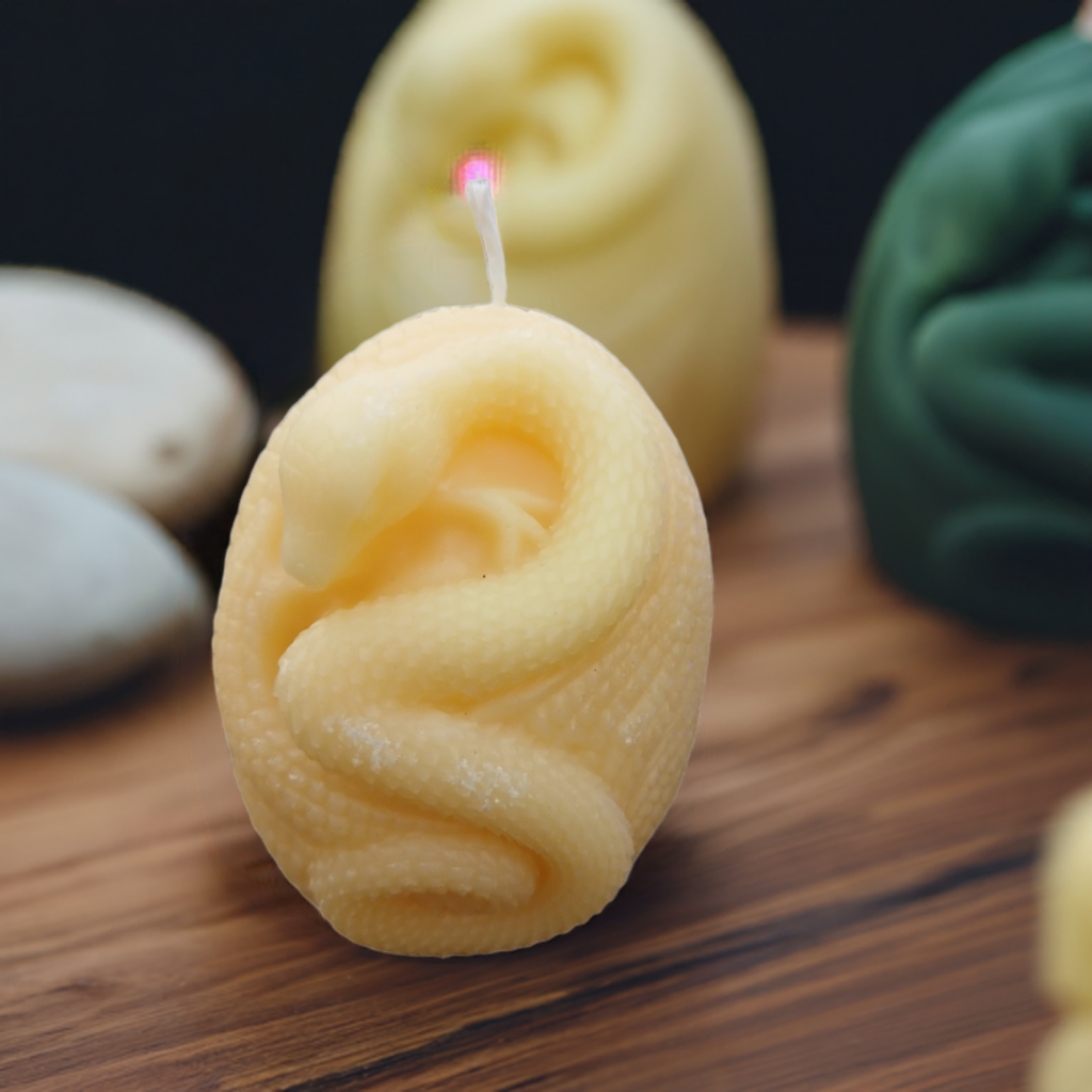 Each candle is a unique piece, crafted with intention and care.