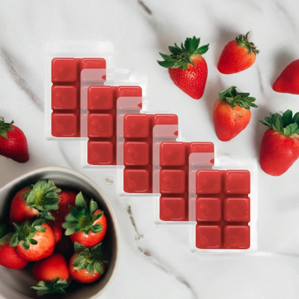 Soy wax melts in strawberry scent by Scent Fushion Candles