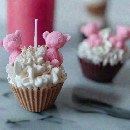 Whimsy Bears Whipped Chocolate Cupcake Candle Duo from Scent Fushion Candles – a unique handmade gift for cupcake lovers.