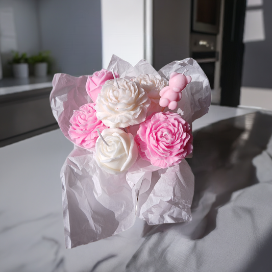 Scent Fushion Candles - Luxury Peony Flower Candles with Bear Design for Home Decor