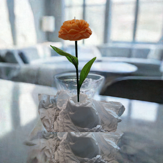 Unique Floral Peony on Stem Candle - Perfect Wedding Favor by Scent Fushion Candles